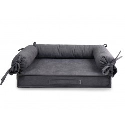 Лежак HugRoll велюр сірий L-17 (L-17/2)