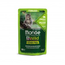 Вологий корм для котів Monge Cat Wet Bwild Grain Free Sterilised Дикий кабан, овочі 85 г (8009470012805)