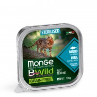 Паштет для котів Monge Cat Wet Bwild Grain Free Sterilised Тунeць, овочі 100 г (8009470012898)
