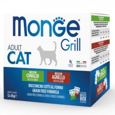 Вологий корм для дорослих котів Monge Cat Grill Adult MIX з кроликом та ягням 1.02кг (12шт) (8009470017534)