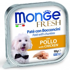 Вологий корм для собак паштет Monge Dog Fresh курка 100г (8009470013062)