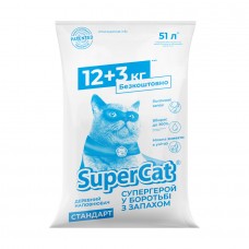 Наповнювач SuperCat стандарт, 12+3кг в економічному пакуванні (синій) (4820152564399)